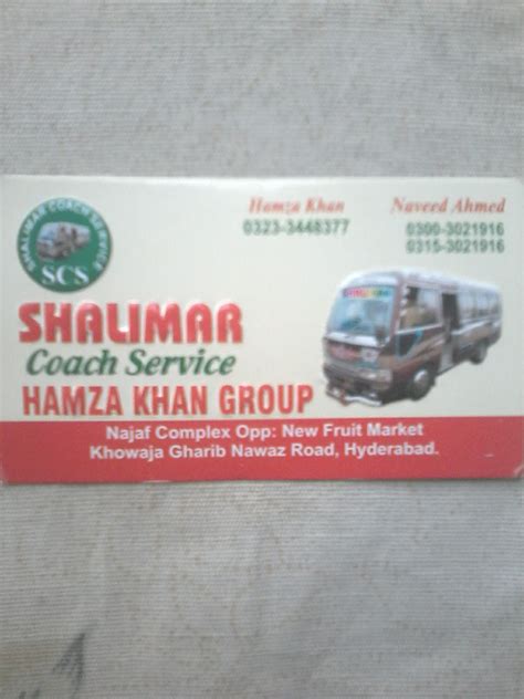 Shalimar Coach Sevices . Hamza Khan Group.